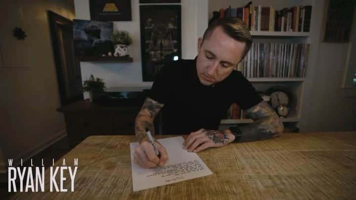 Yellowcardのインスタグラム：「Handwritten lyrics are back at williamryankey.com/lyrics! (Link in bio @williamryankey) For a limited time grab a copy of your favorite song in time to make a killer holiday gift for yourself or someone special. Lyrics are written on quality card stock, and shipped in a rigid plastic sleeve for protection. Shipping is available worldwide, but please note for international shipping, some orders may take longer than usual due to Covid-19. Thanks for your support! -WRK • • • #williamryankey #wrk #yellowcard #lyrics #handwrittenlyrics #giftideas」