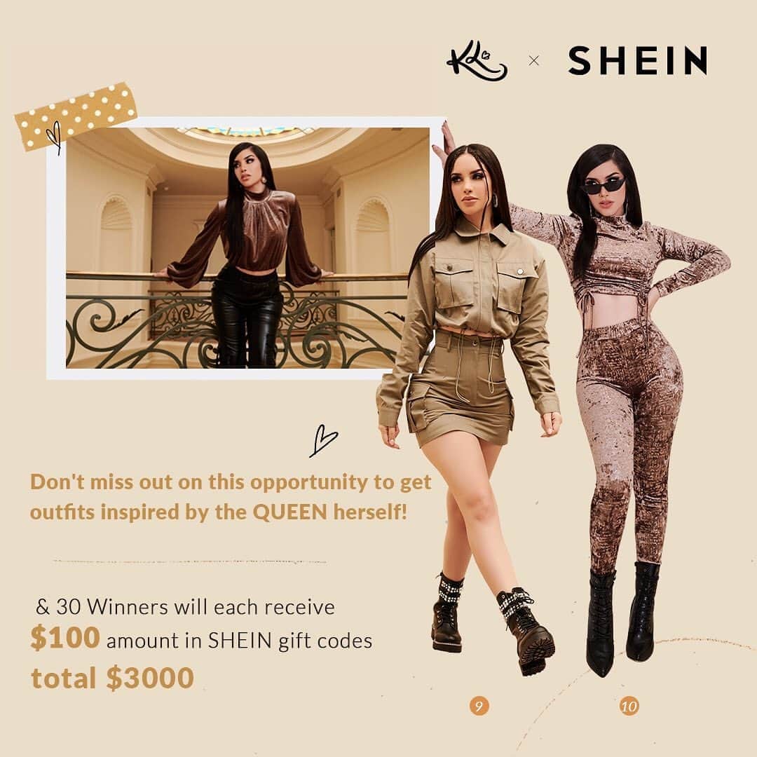 SHEINさんのインスタグラム写真 - (SHEINInstagram)「It's a FIESTA and you're invited! 🎊  Come celebrate our #KimberlyxSHEIN collaboration and you might just win some pieces from Kimberly's COLLECTION! @kimberly.loaiza  🌟 How to Enter: 🌟 1. Follow @sheinofficial 2. Screenshot & post your favorite look to your posts from all the looks in the picture with the hashtag #KimberlyxSHEIN ! 2. Tag your 2 besties!  *Note: Unlimited entries. The more entries, the better the chances of winning!  Prize:We will randomly select 30 Winners to receive $3,000 amount in SHEIN gift codes!  Don't miss out this opportunity to get outfits inspired by the QUEEN herself!  Winners will be announced on 11/25 in our stories! Good luck!  Please Note: 1. Your account needs to be public so that we can see your entries. 2. SHEIN reserves the right to final interpretation.」11月3日 3時02分 - sheinofficial