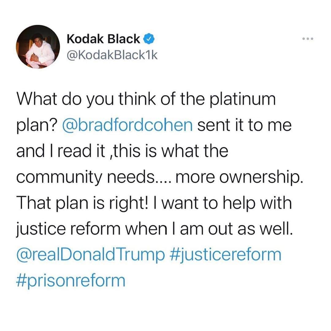サミーア・アームストロングのインスタグラム：「Another one!! @kodakblack  • Wake UP AMERICA!!! We are screaming from the roof tops about @realdonaldtrump for a reason! It’s because he is the ONLY president who has done anything this positive for the black community in the last three decades.  • Please tell me WHAT has @kamalaharris and @joebiden done for Americans?? • Effective change.  • @realdonaldtrump cares about ALL Americans.」