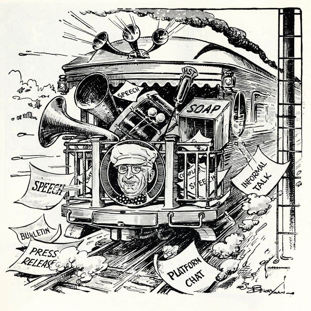 国立アメリカ歴史博物館さんのインスタグラム写真 - (国立アメリカ歴史博物館Instagram)「In 1948, on a train called the Presidential Special, Harry Truman took to the rails to salvage a campaign many people thought he could not win. Undeterred, Truman told his staff, “I’m going to fight hard. I’m going to give them hell.” Truman’s “whistle stop” campaign provided great material for editorial cartoonists—as this cartoon from the Washington Star shows.   Truman was following the example first set by William Jennings Bryan. In 1896 Bryan popularized the novel idea that candidates could appear widely to voters on their own behalf. Bryan traveled 18,000 miles by train to give over 600 speeches to about five million people. The technique came to be seen as a way to reach what Theodore White, a keen observer of political history, called “the people who count most” because they were so often ignored by campaigns and by pollsters.   For 35 days in September and October, Truman traveled over 31,000 miles delivering 356 speeches to perhaps 15 million people. (Swipe to see one page from his dizzying campaign schedule). Refusing to be “coached,” Truman declined to use “gimmicks” preferring to be “simple and straightforward.” He insisted on having material specific to each town where they stopped, and he never gave the same remarks twice in a single day—even days on which he gave more than a dozen speeches. His speechwriters noted Truman was “rousingly successful” in these off-the-cuff speeches because he got “his heart” into them.    Even though they sometimes had to pass the hat to raise money to get the train to the next stop, Truman believed the tour would pay off. He knew he was working his staff “almost to death” but, in the end, he reflected “[m]y one-man crusade took effect. The people responded with increasing enthusiasm as the day of the election neared. I never doubted that they would vote for me.”   Interested in learning how you can vote in your home state or territory? Follow the link in our bio to visit @us.eac's website and find key dates, polling locations, and other useful information: https://eac.gov/vote  #VoteHistory #AmericanHistory #History #CampaignHistory #PresidentialHistory #ElectionHistory #AmericanDemocracy」11月3日 6時51分 - amhistorymuseum