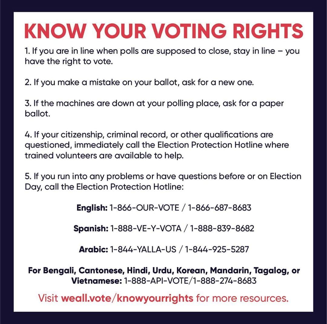 プラバルグルンさんのインスタグラム写真 - (プラバルグルンInstagram)「Tomorrow is officially Election Day. Voting is a right protected by the Constitution. Our friends at @whenweallvote are here to help you know your rights - SWIPE FOR HELPFUL RESOURCES 🗳  The VOTE t-shirt is available on PrabalGurung.com. 15% of the price is donated to @whenweallvote」11月3日 7時05分 - prabalgurung