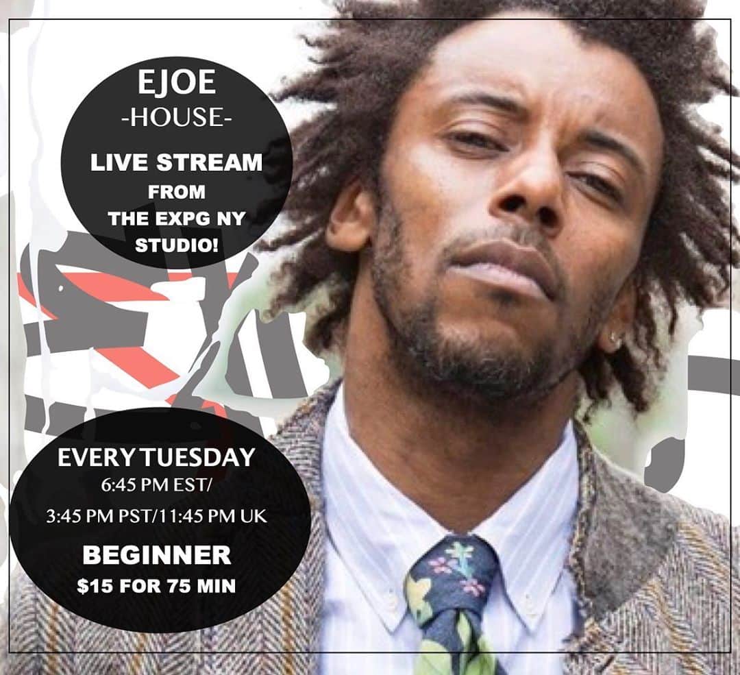 EXILE PROFESSIONAL GYMさんのインスタグラム写真 - (EXILE PROFESSIONAL GYMInstagram)「House w/ @ejoewilson TUESDAY at 6:45pm (EST)🔥 Register NOW !  Click ‘Book’ and create an account OR login in to your Mind Body account to reserve ✔️ $15 online class ✔️ Private login link will be sent via email 15 minutes prior to class start 👀  ZOOM TIPS 👀 If using 📱 Zoom app best way to go 👍 Please use ‘mute’ button when not speaking. We encourage displaying your video for teacher feedback! See you on the dance floor!」11月3日 8時11分 - expg_studio_nyc