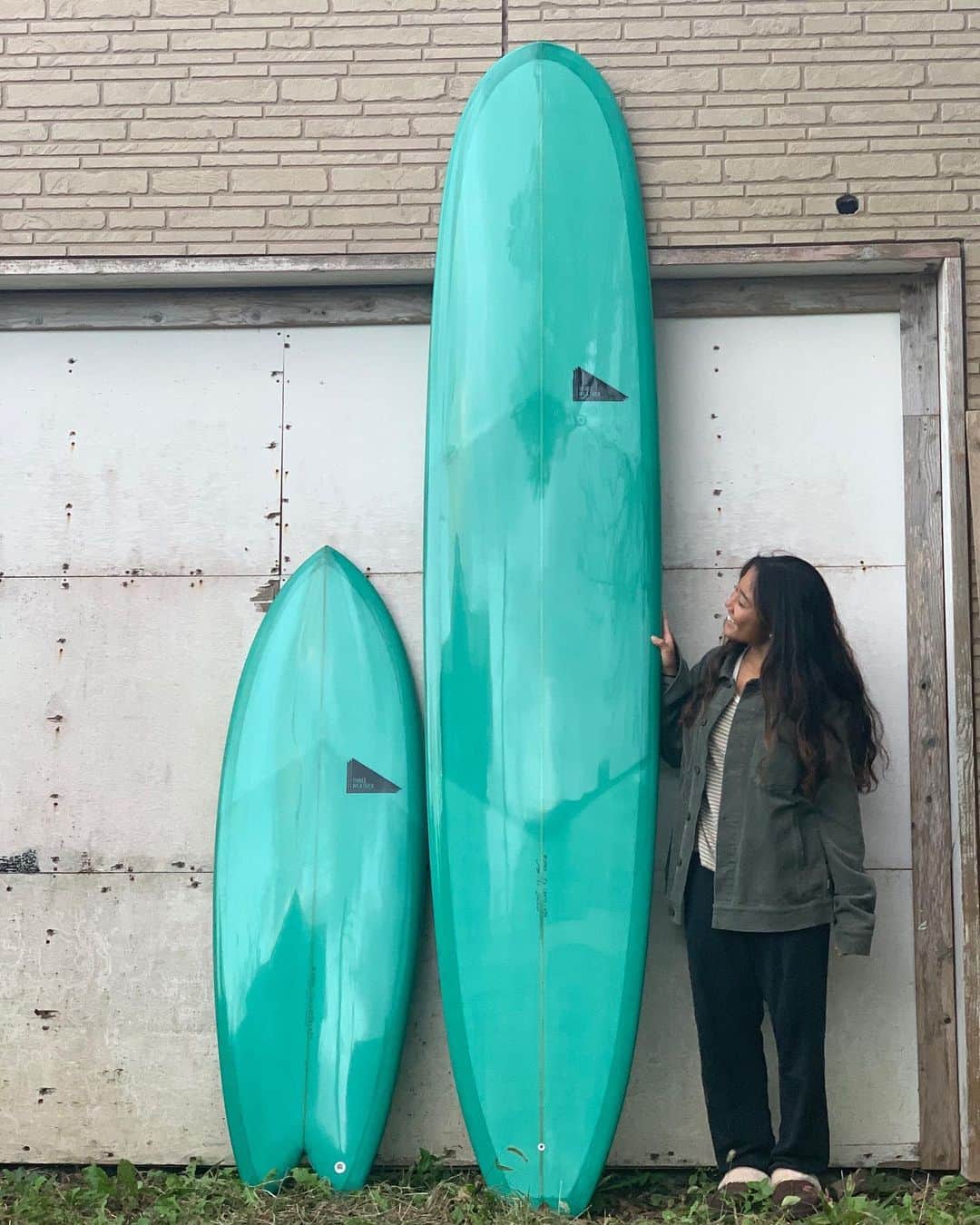 田岡なつみのインスタグラム：「New💚💚💚 #surfing#longboard」