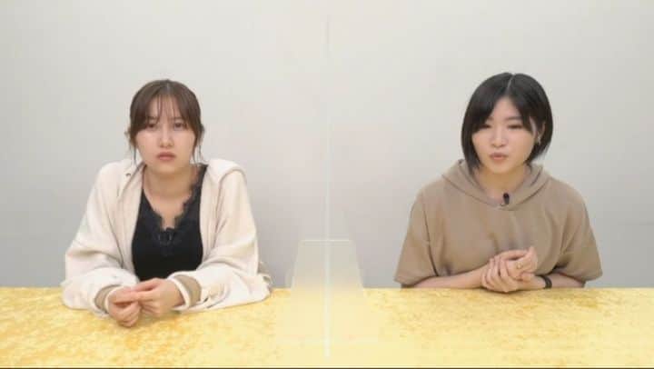 モーニング娘。'20のインスタグラム：「- . 終わりwww . . #佐藤優樹 #加賀楓 . .」