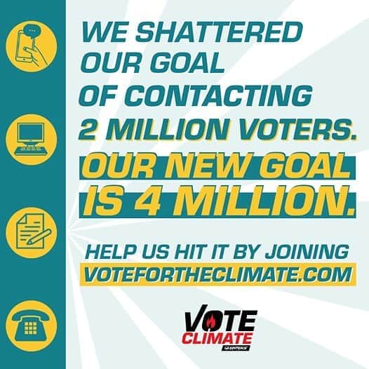 ジェーン・フォンダさんのインスタグラム写真 - (ジェーン・フォンダInstagram)「As of today, the 1000s of @firedrillfriday and @greenpeaceusa volunteers have reached 4 million voters including climate voters who sat out the last election, thereby doubling our original goal of 2 million voters!! So proud. 💪🏿💪💪🏻」11月3日 11時44分 - janefonda