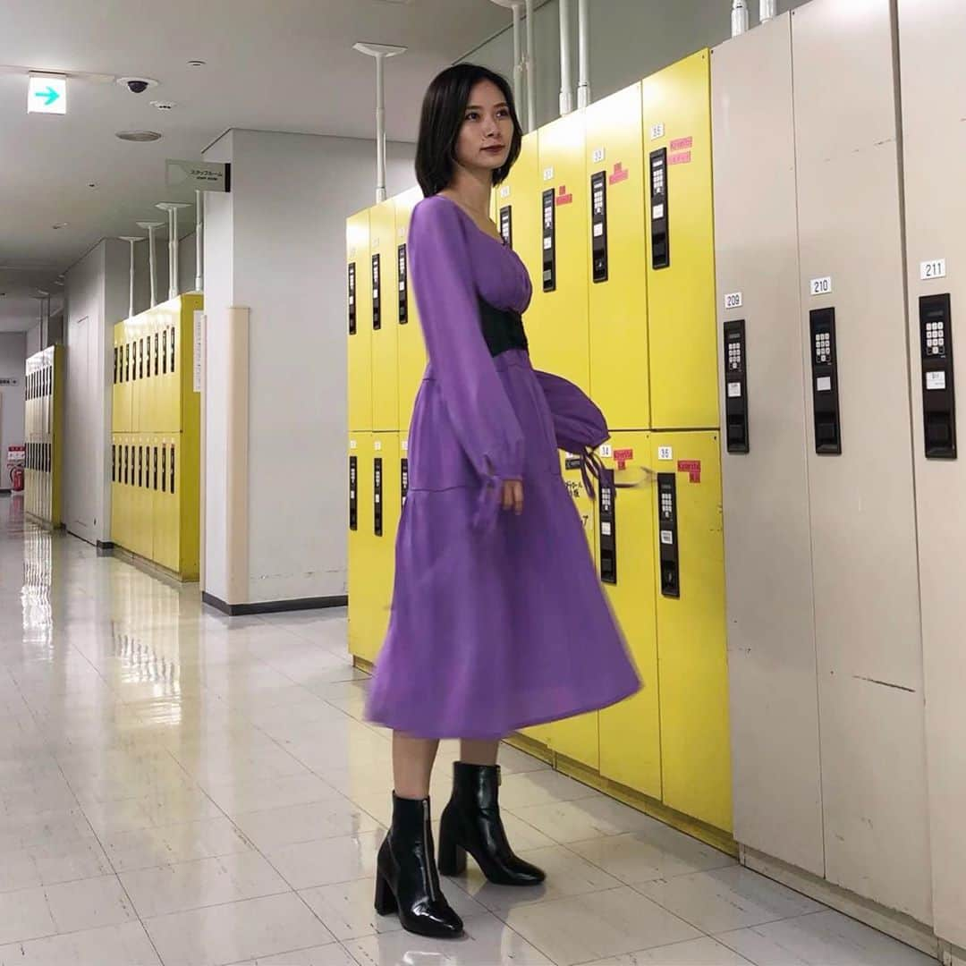 朝日奈央さんのインスタグラム写真 - (朝日奈央Instagram)「#あさひ衣装　💜💜 11月も楽しみだね✌🏼🌼 実はヘアー少し暗くしたんだあ👩🏻」11月3日 14時53分 - pop_step_asahi