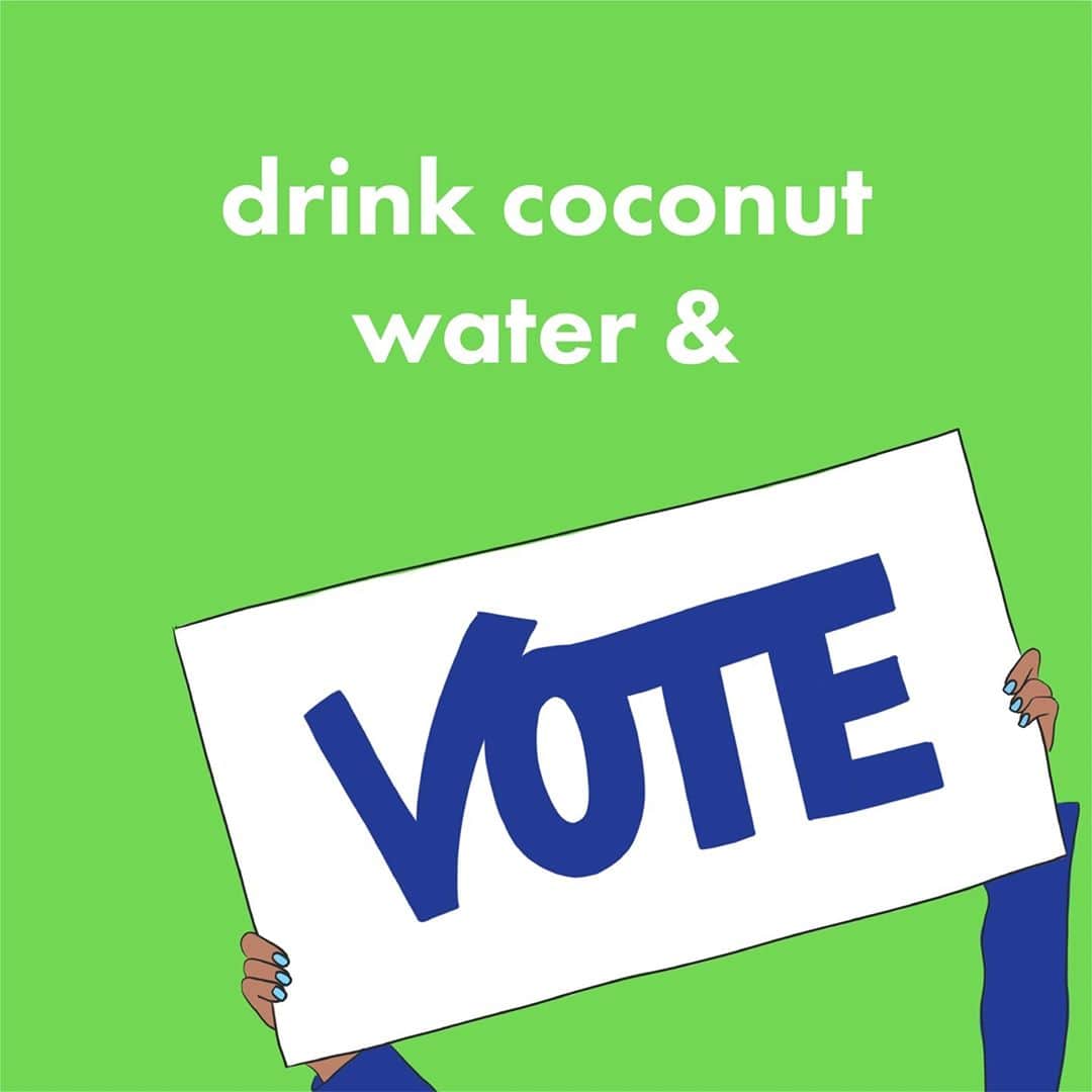 Vita Coco Coconut Waterのインスタグラム：「A friendly reminder to drink coconut water and to vote! Or to vote and then drink a coconut water. The order doesn't matter, just do the damn thing.」