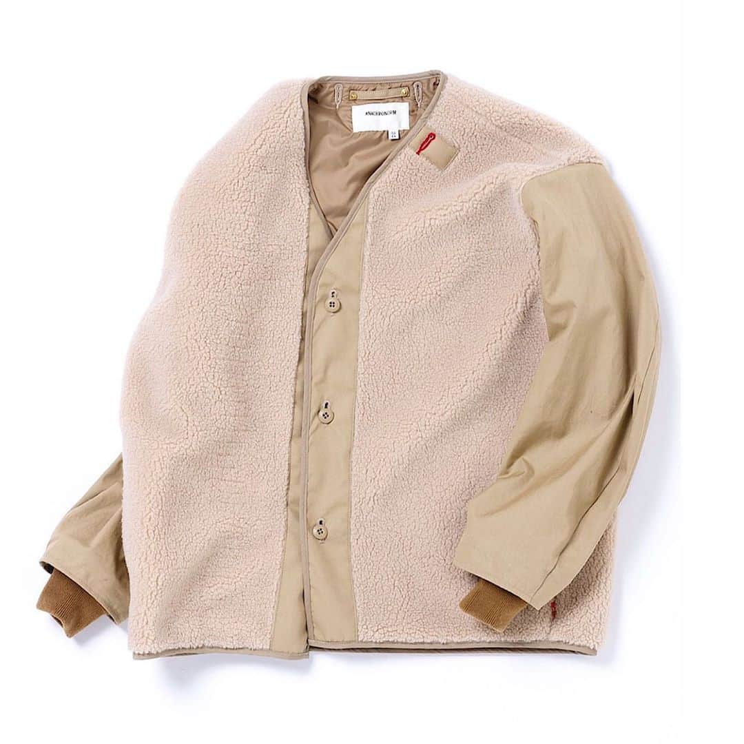 のインスタグラム：「. . . . 【Released in November】 . . . AN084 BOA NO-COLLAR JACKET BEIGE . . . @anachronorm262 . . . #anachronorm #contextgallery #nakameguro #balanceokayama #okayama」
