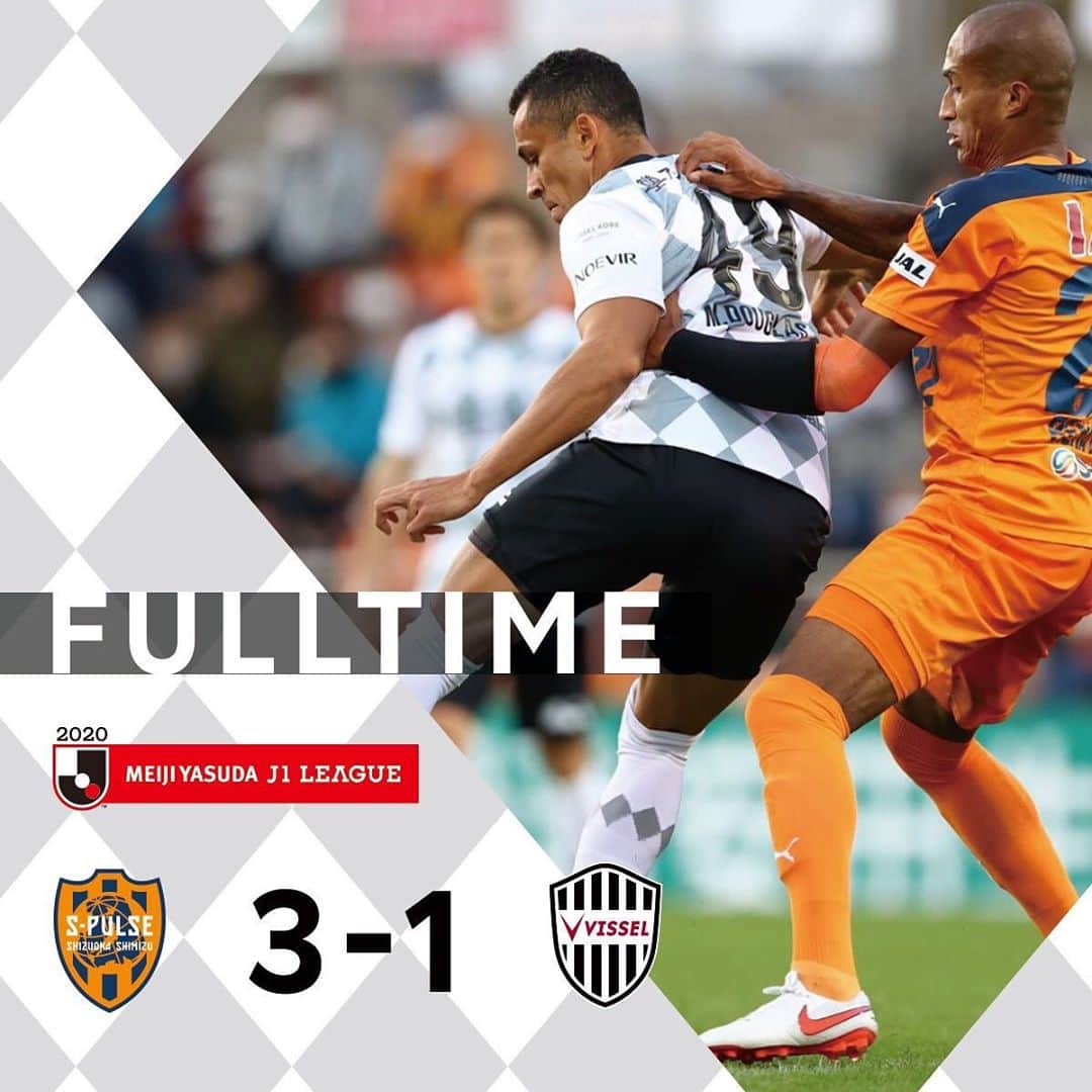 のインスタグラム：「[FULLTIME]  . SHIMIZU S-PULSE　3‐1　VISSEL KOBE . 0-1 HOTARU YAMAGUCHI(33') 1-1 VALDO(60') 2-1 ELSINHO(75') 3-1 TAKASHI KANAI(87') . #vissel #visselkobe #ヴィッセル神戸 #WeAreKobe #神戸 #kobe #一致団結 #JLeague #jリーグ #KobeForeverForward #DAZN」