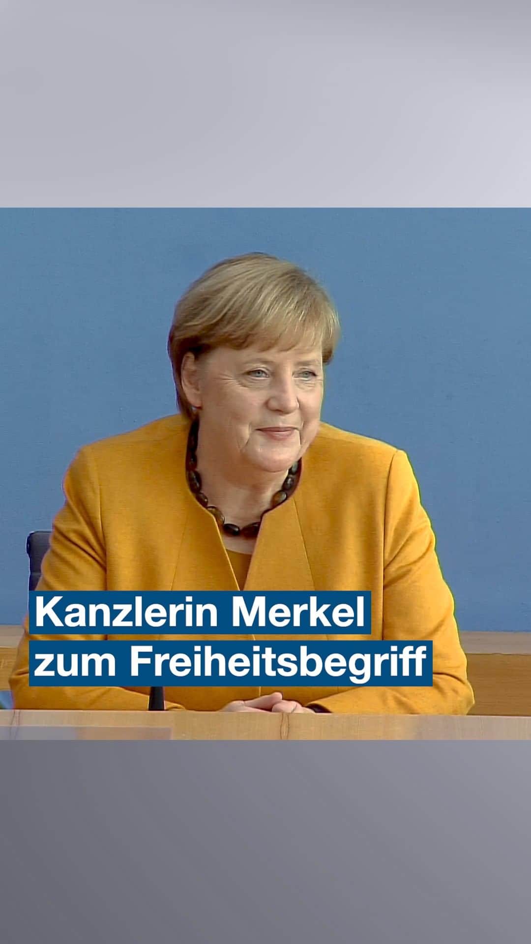 アンゲラ・メルケルのインスタグラム：「Kanzlerin Merkel in der Bundespressekonferenz zu ihrem Verständnis von Freiheit und Verantwortung – auch in der Corona-Pandemie. . #Corona #Covid_19 #Merkel #Kanzlerin #Bundeskanzlerin #Freiheit #Verantwortung」