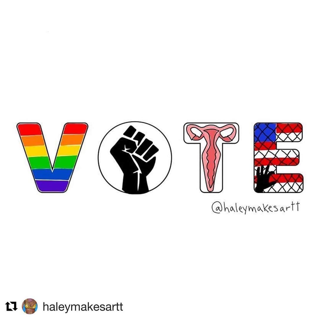 マイケル・トレイナーのインスタグラム：「Make your voice heard. #vote  #Repost @haleymakesartt with @get_repost ・・・ #votelikeyourlifedependsonit ...link in bio for T-shirts ⭐️」