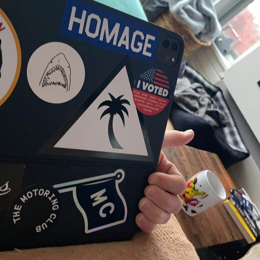 グラント・ガスティンのインスタグラム：「Voted from Canada a couple weeks ago and added my sticker to my iPad sticker collection to see everyday. #allinforvoting」