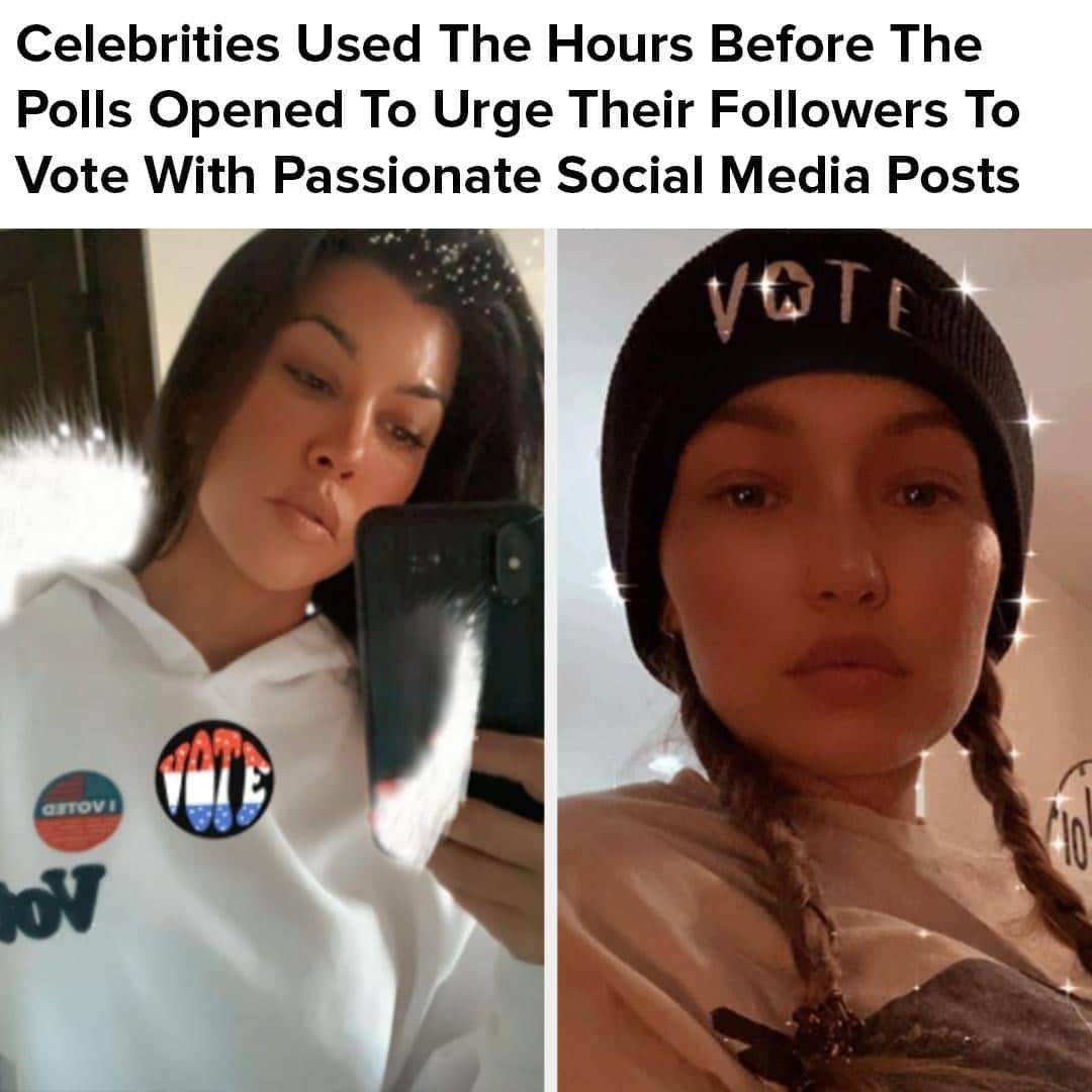 BuzzFeedさんのインスタグラム写真 - (BuzzFeedInstagram)「In the hours before the polls opened, celebrities swarmed social media with last minute posts urging their followers to vote today. Link in bio 👆」11月4日 4時30分 - buzzfeed