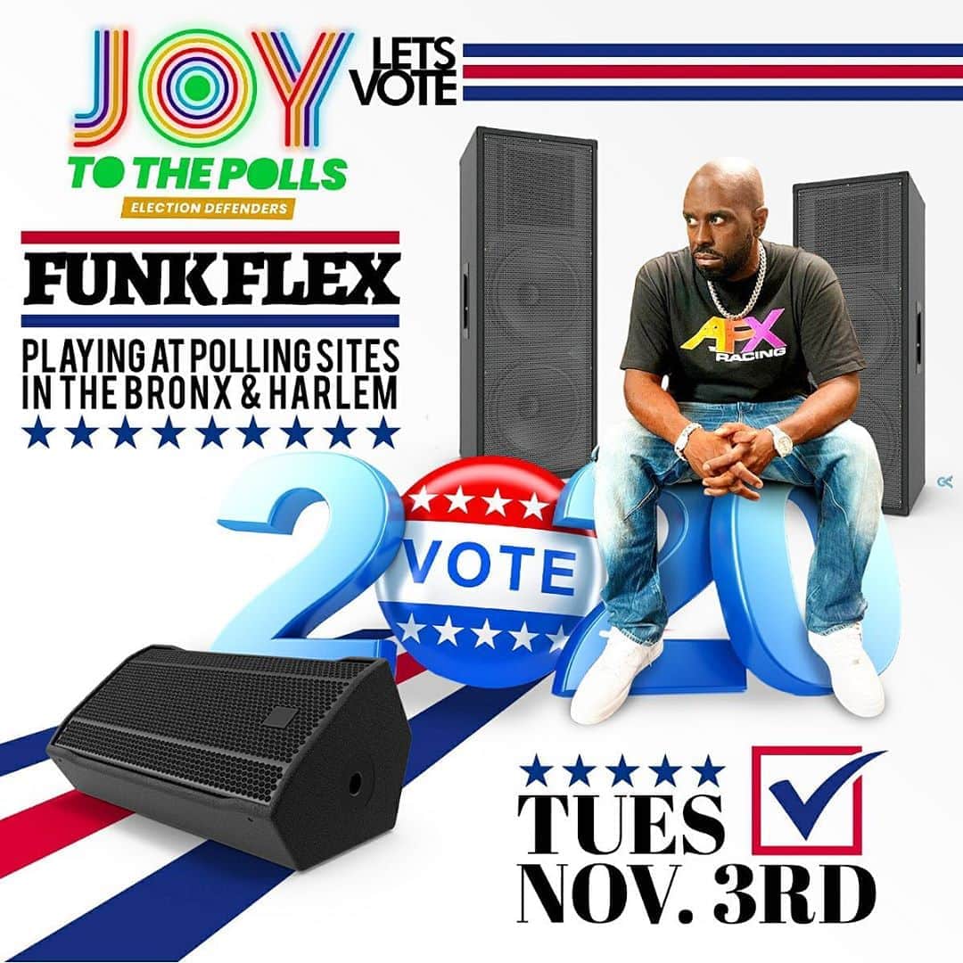 ファンクマスター・フレックスのインスタグラム：「TODAY WE GONNA VOTE!!!!!! WHOS VOTING TODAY????」