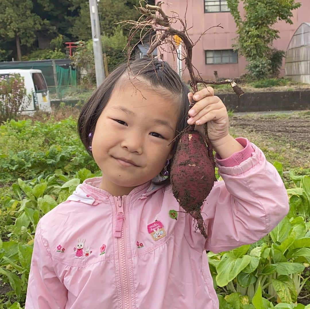 せんももあいしーさんのインスタグラム写真 - (せんももあいしーInstagram)「今日は小松沢農園というところでイモ掘り🍠、ぶどう狩り🍇、きのこ狩り🍄などをしました。楽しかったです！😁」11月3日 20時13分 - oyabakatousan