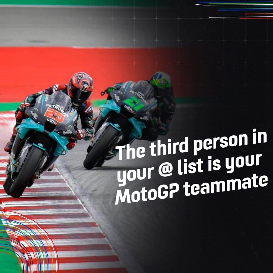MotoGPさんのインスタグラム写真 - (MotoGPInstagram)「Get tagging your #MotoGP teammate! 🤝 #Motorsport #Motorcycle #Racing」11月3日 22時00分 - motogp