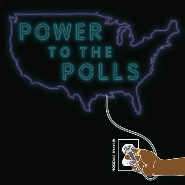 アイシャ・タイラーのインスタグラム：「Guys, we can do this. The future is in our hands, not in some rich old orange guy who thinks he’s pulling a fast one’s hands. Let’s go make history.   🎨: @sarah.epperson」