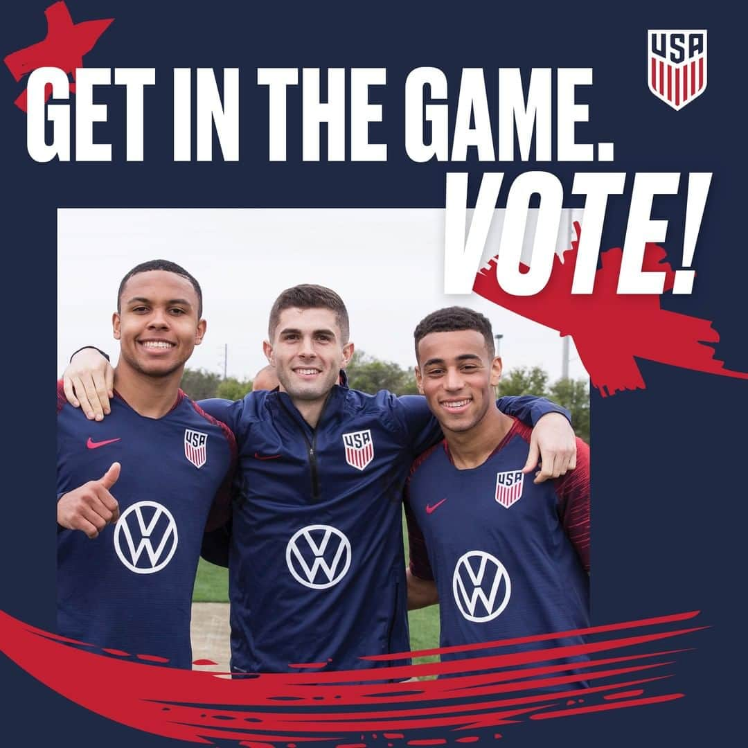 サッカー アメリカ代表チームさんのインスタグラム写真 - (サッカー アメリカ代表チームInstagram)「It's #electionday2020! 🗳 We encourage all who are eligible to exercise your constitutional right to #VOTE.   Visit ussoccer.com/vote to: 🇺🇸 Find your polling place 🇺🇸 Find a ballot drop-off location 🇺🇸 Check your registration status  ...and other non-partisan voting resources.」11月3日 23時02分 - usmnt