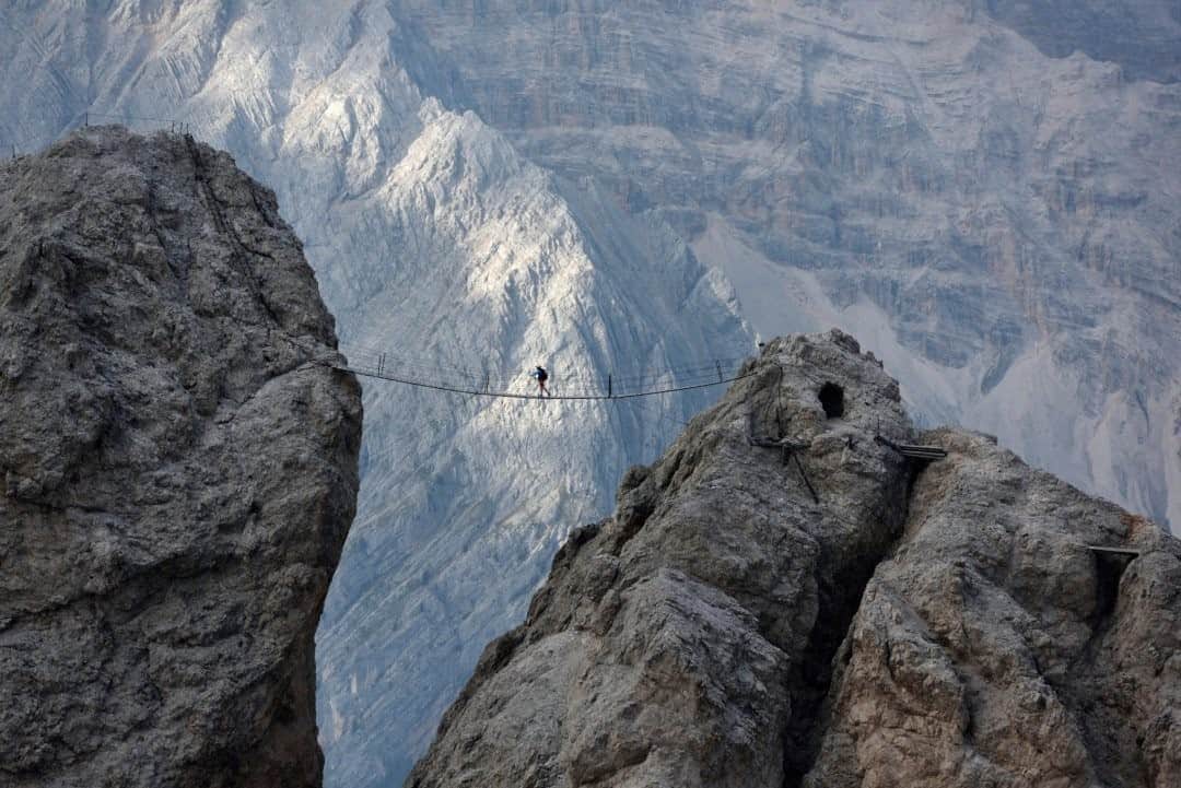 National Geographic Travelさんのインスタグラム写真 - (National Geographic TravelInstagram)「Photo by Robbie Shone @shonephoto / High up in the heart of the Italian Dolomites, the Ivano Dibona via ferrata is a restored historical route that was used by Italian troops during World War I. This suspension bridge was also the setting for the opening sequence of "Cliffhanger," starring Sylvester Stallone.」11月4日 4時36分 - natgeotravel