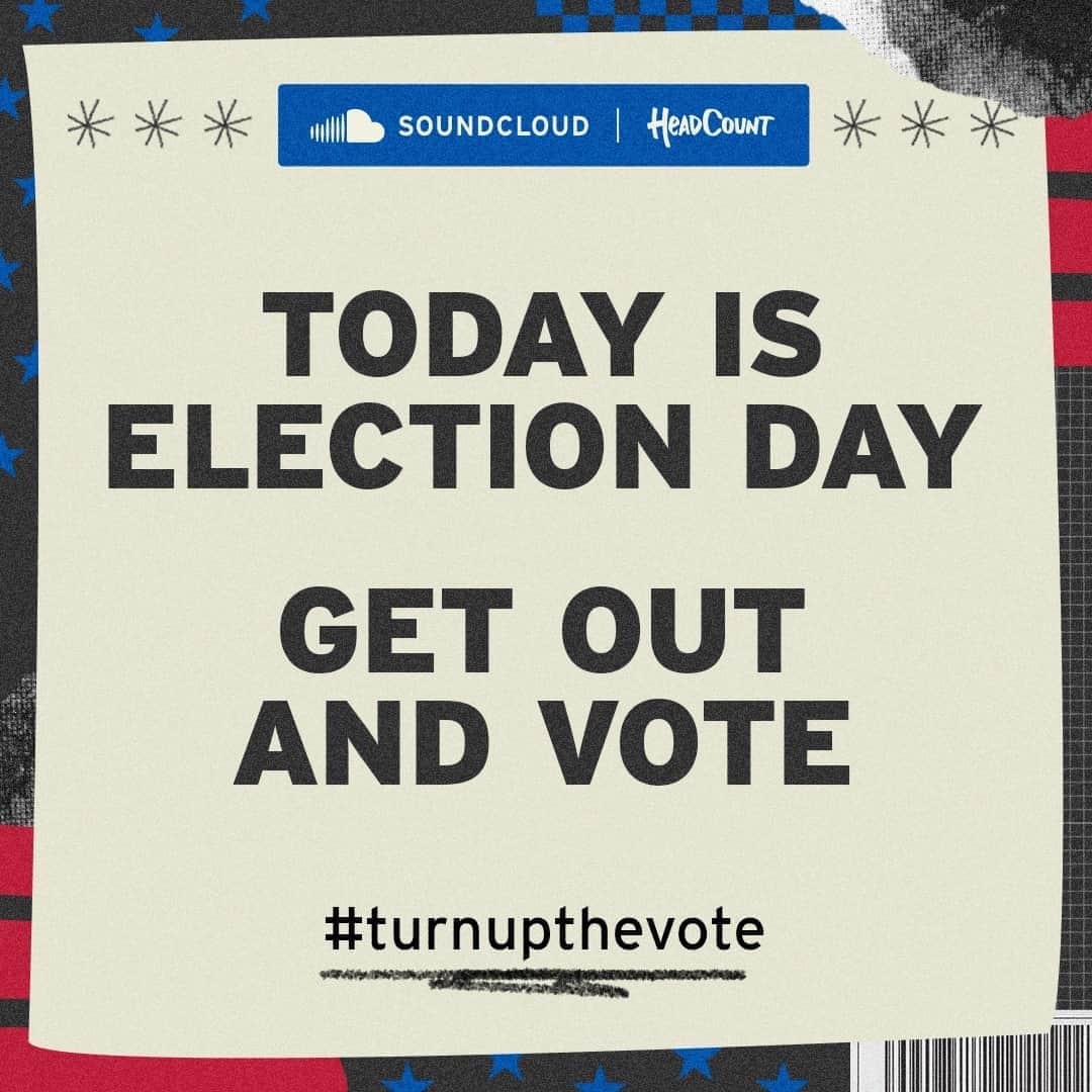 サウンドクラウドのインスタグラム：「TIME TO SHOW OUT. ⁠ ⁠ DROP A 💪 IF YOU'RE A VOTER.⁠ ⁠  #TURNUPTHEVOTE⁠ ⁠ Check out the link in bio to create a custom badge for your profile. ⁠」