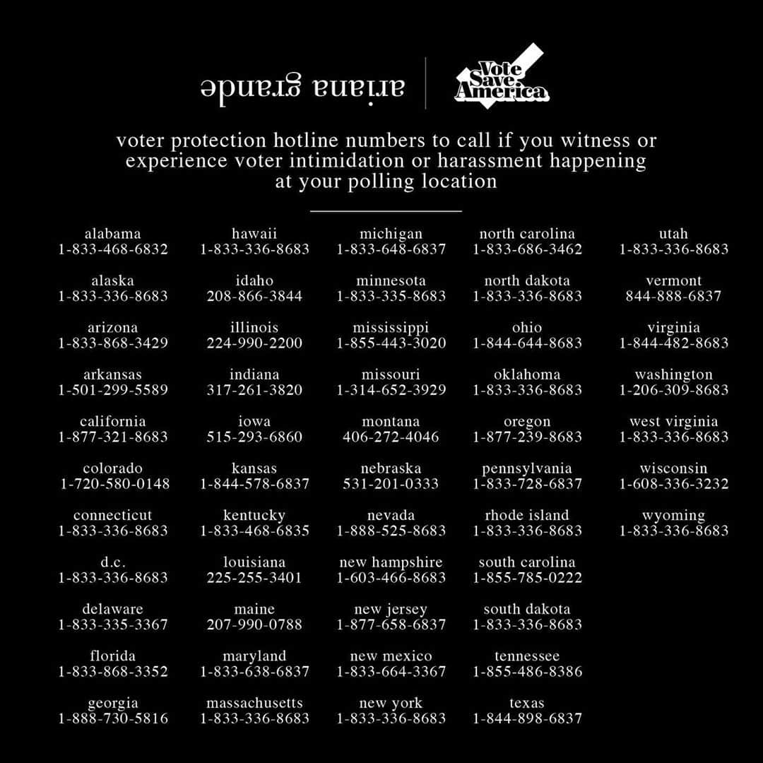 アリアナ・グランデさんのインスタグラム写真 - (アリアナ・グランデInstagram)「today’s the day. find your nearest polling place at votesaveamerica.com/plan.」11月4日 0時35分 - arianagrande