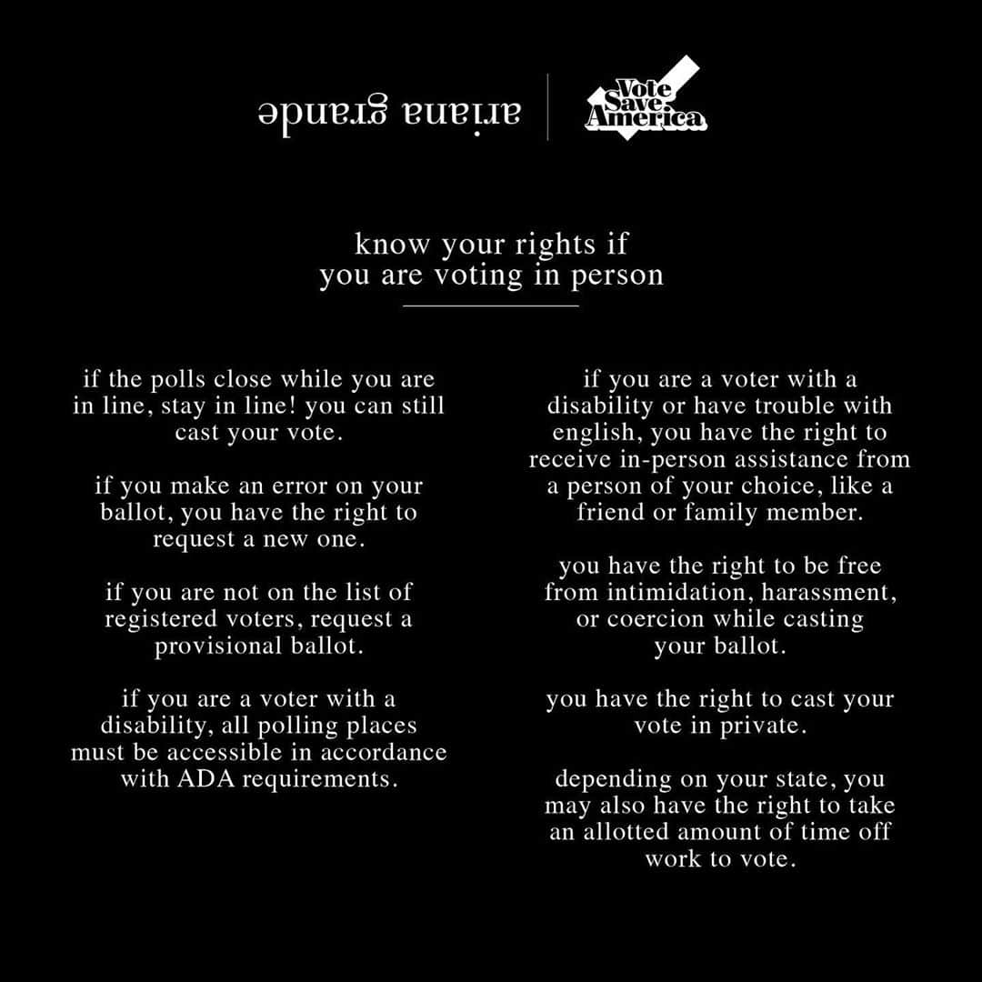 アリアナ・グランデさんのインスタグラム写真 - (アリアナ・グランデInstagram)「today’s the day. find your nearest polling place at votesaveamerica.com/plan.」11月4日 0時35分 - arianagrande