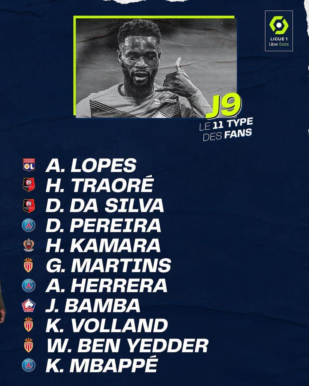 リーグ・アンさんのインスタグラム写真 - (リーグ・アンInstagram)「Mesdames, messieurs, votre #11TypeFans de la J9 🎬  Ladies and gentlemen, take a look on your #11TypeFans!   #Ligue1UberEats」11月4日 1時05分 - ligue1ubereats