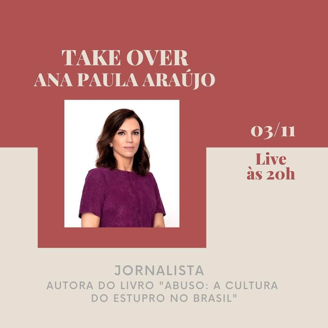 Giovanna Antonelliのインスタグラム：「A minha convidada para o take over de hoje vai falar sobre um assunto muito necessário: o estupro no Brasil. Após quatro anos de pesquisas, viagens pelo país e mais de 100 entrevistas com vítimas e familiares, criminosos, psiquiatras e diversos especialistas no assunto, Ana Paula Araújo lançou o livro “Abuso – A cultura do estupro no Brasil”. Na live de hoje, a jornalista vai trazer diversos questionamentos sobre como pequenas atitudes tão entranhadas em nossa sociedade e repetidas de forma quase automática na criação de meninos e meninas geraram uma verdadeira cultura do estupro no país. Recebam a @appaaraujo com muito carinho.」