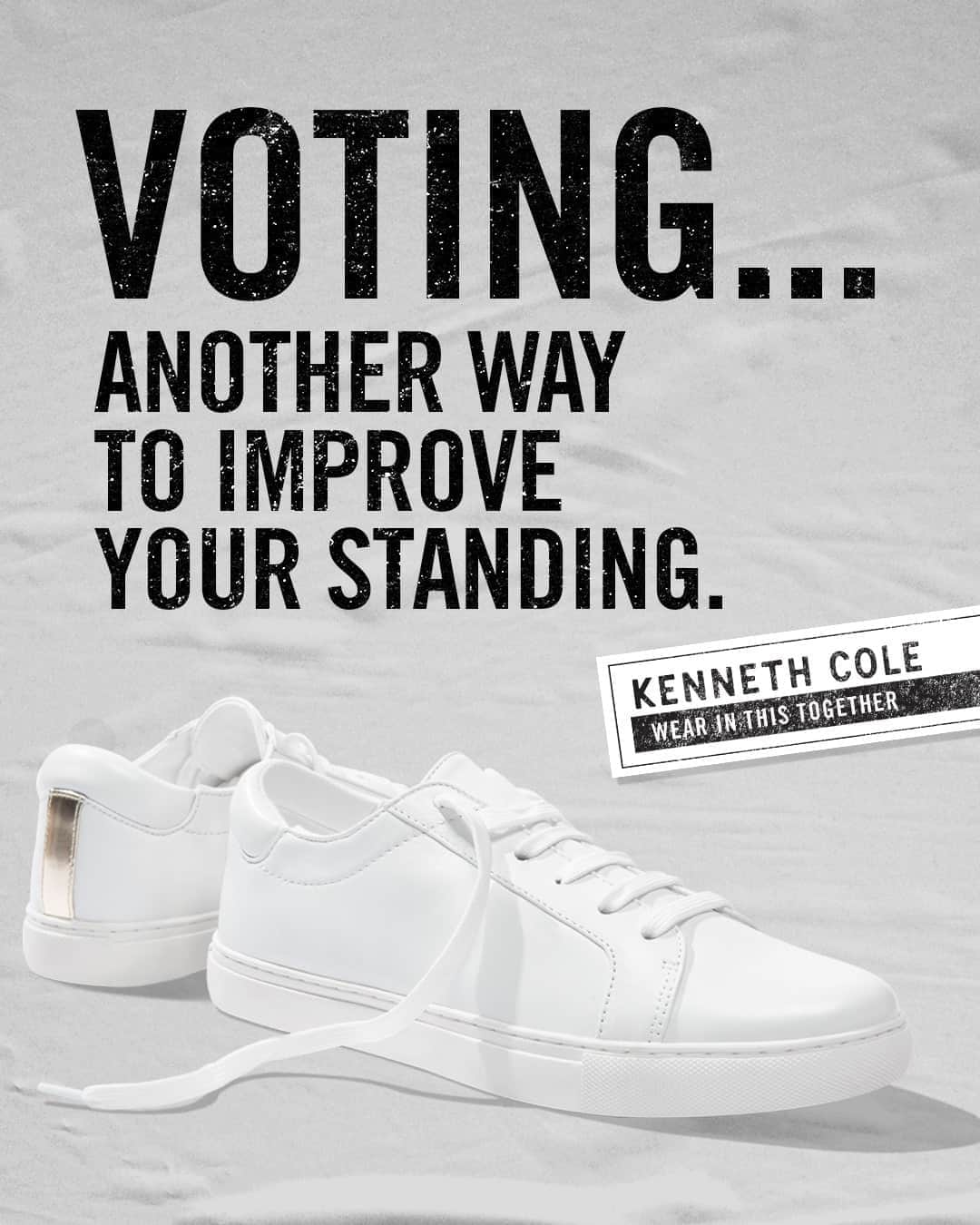 ケネスコールのインスタグラム：「Wear comfortable footwear…stay in line…VOTE! Today’s the day to get America back on its feet. #ElectionDay #VoteToExist #ImproveYourStanding  When you shop at KennethCole.com, we’ll donate to The New York Public Library in support of The Harry Belafonte Black Liberation Speaker Series. Info link in bio.」