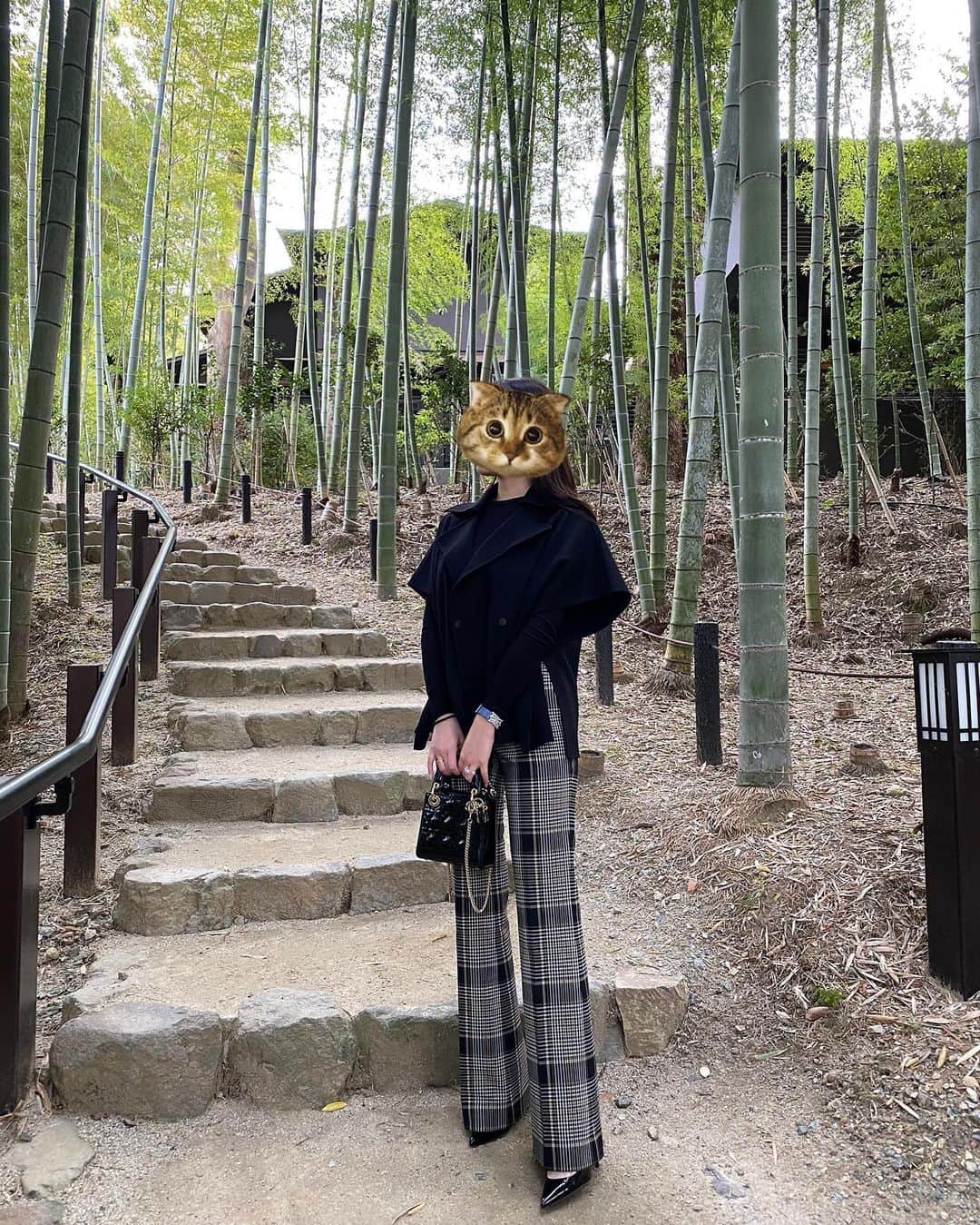 沙月のインスタグラム：「. . 竹林🎋 . . . #ふふ奈良  #fufunara  #outfit #奈良」