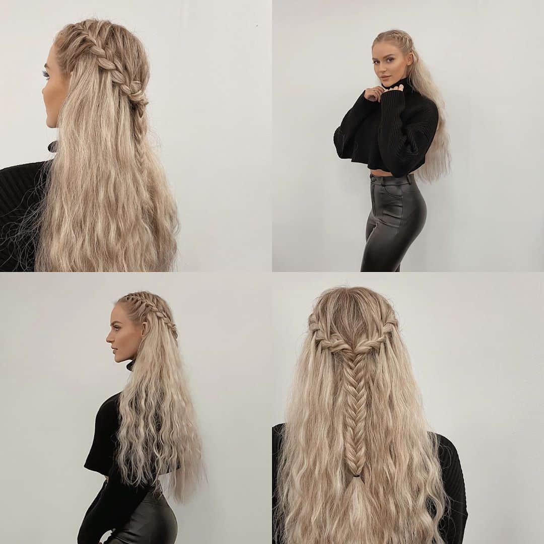 Anna Nyströmのインスタグラム：「Braids kind of day 🖤」