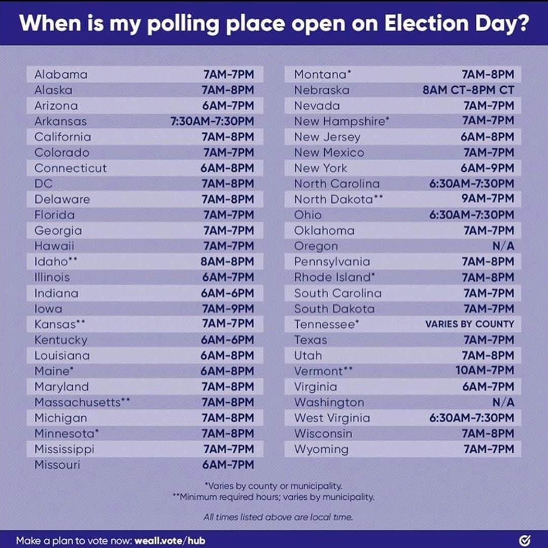 ヒル・ハーパーさんのインスタグラム写真 - (ヒル・ハーパーInstagram)「It’s time! It’s #ElectionDay! When we vote, we have the power to change. Slide for useful resources and vote!  If you need help with your voting process: 866-OUR-VOTE  #vote #election2020 #elections2020 #useyourvoice #november3rd #presidentialelection  Sources @takeakneetakeastand @weallvote」11月4日 2時51分 - hillharper