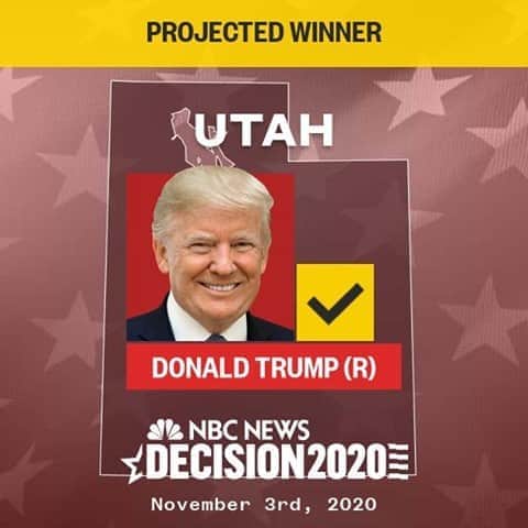 NBC Newsさんのインスタグラム写真 - (NBC NewsInstagram)「BREAKING: Donald Trump wins Utah, NBC News projects.」11月4日 12時30分 - nbcnews