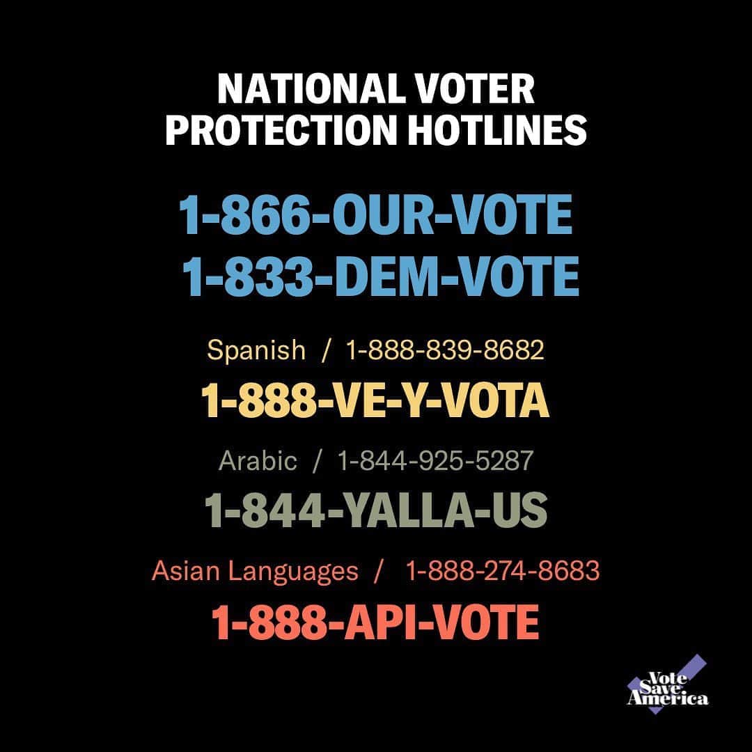 ジャック・ファライーさんのインスタグラム写真 - (ジャック・ファライーInstagram)「If you’re in line to vote at your polling place at the time when polls close in your state, STAY IN LINE! You have the right to cast your vote. Swipe to find National Voter Protection Hotlines if you feel like your rights have been violated. Today is your last chance to vote. #gotv #votesaveamerica」11月4日 5時13分 - jackfalahee