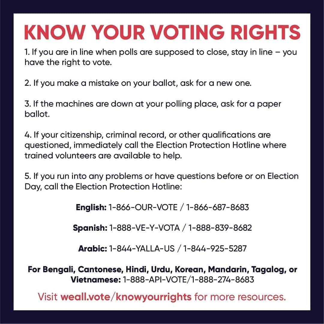 ヴィオラ・デイヴィスさんのインスタグラム写真 - (ヴィオラ・デイヴィスInstagram)「"When you show up to the polls, know your rights. @WhenWeAllVote and @866OURVOTE are here to help." 🔁@allisonbjanney/@whenweallvote」11月4日 5時48分 - violadavis