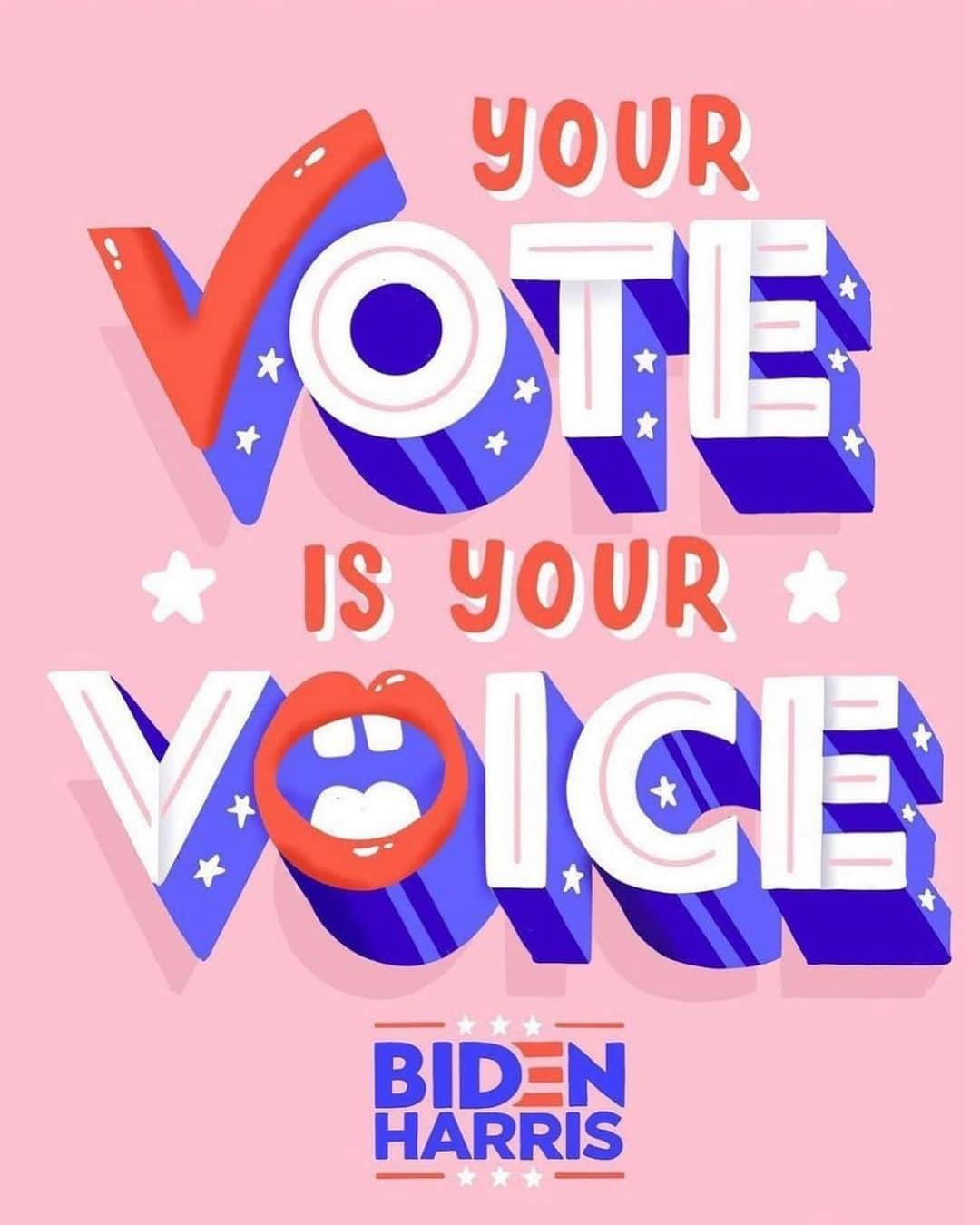 OLIVIAのインスタグラム：「Let’s do this!! Vote them out!!! #bidenharris2020 Beautiful artwork by  @misshuyendinh 💘」