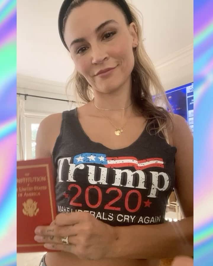 サミーア・アームストロングのインスタグラム：「Voting to; • Keep our constitution in tact... • To see the great President @realdonaldtrump be re-elected...  • To protect and save our children... • To, not be sold out to communists... • To not fall victim to a globalist agenda... (anymore then we already have) • To back the blue... • To back capitalism... • To not have to hear @kamalaharris ‘s annoying cringey laugh... • To get out of these ridiculous lockdowns... • To make liberals cry again...  • Just to name a few 🇺🇸🇺🇸🇺🇸🇺🇸🇺🇸🇺🇸🇺🇸🇺🇸🇺🇸🇺🇸🇺🇸🇺🇸🇺🇸🇺🇸🇺🇸🇺🇸🇺🇸」