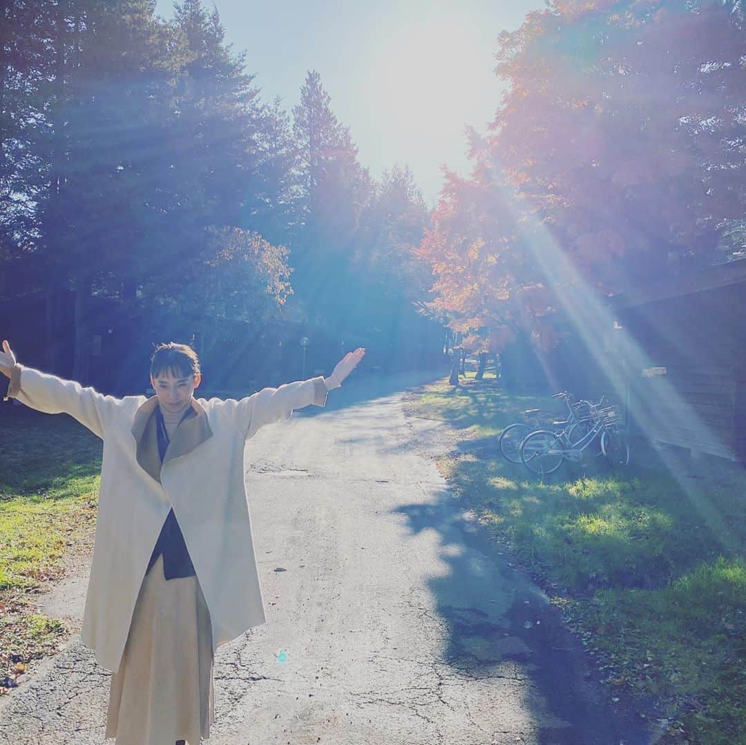 小泉里子さんのインスタグラム写真 - (小泉里子Instagram)「気持ちのいい朝のお散歩🍁 紅葉がきれいだな。  #軽井沢 #散歩」11月4日 8時56分 - satokokoizum1