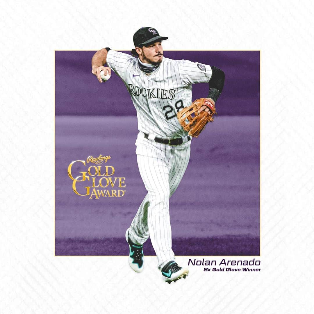 コロラド・ロッキーズのインスタグラム：「𝗡𝗢 𝗗𝗢𝗨𝗕𝗧 𝗔𝗕𝗢𝗨𝗧 𝗜𝗧: Nolan Arenado is an eight-time Gold Glove winner! 🎱」