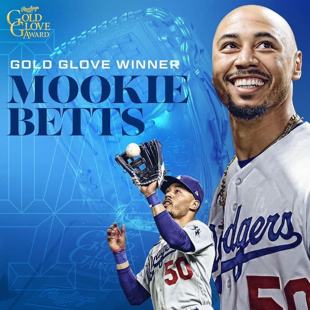 Los Angeles Dodgersさんのインスタグラム写真 - (Los Angeles DodgersInstagram)「Betts of the best. ⁣ ⁣ Congrats @mookiebetts on winning your fifth straight Gold Glove Award!」11月4日 10時47分 - dodgers