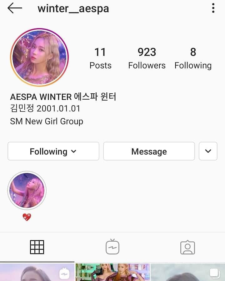 チェ・ユジョンのインスタグラム：「Go Follow @winter__aespa @winter__aespa @winter__aespa @winter__aespa 😊💖💖」