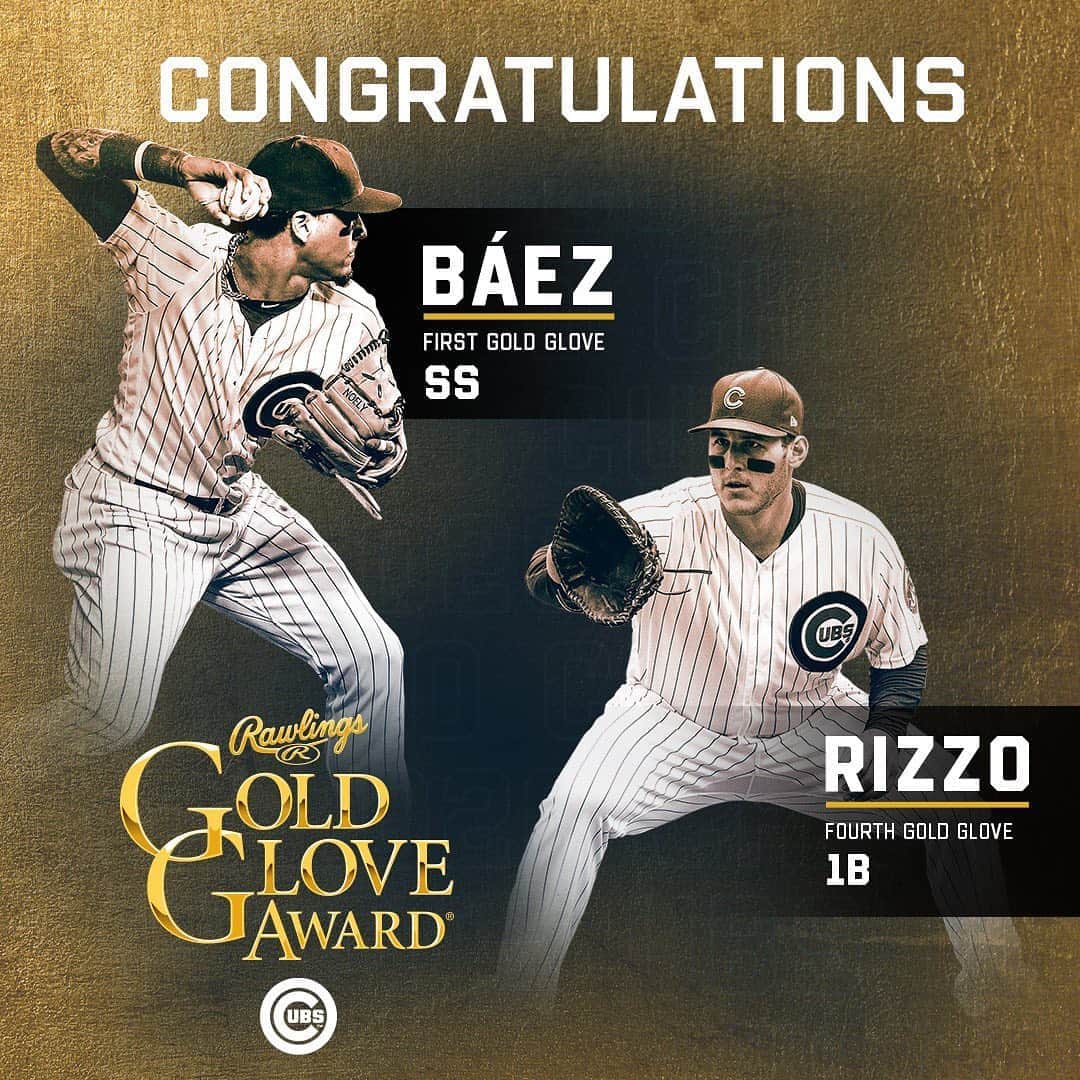 シカゴ・カブスさんのインスタグラム写真 - (シカゴ・カブスInstagram)「Congratulations to @javy23baez and @arizz_44 on their 2020 #RawlingsGoldGloveAwards!」11月4日 11時01分 - cubs
