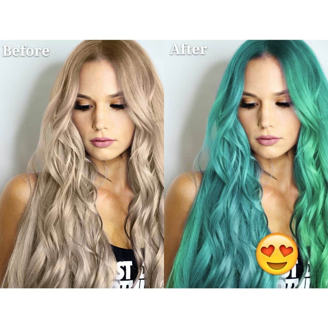 BeautyPlusさんのインスタグラム写真 - (BeautyPlusInstagram)「New colour！Swipe to see Befofe and After! Comment belowe to tell us what else color you prefer  -------- #beautyplus #cameraapp #howieditmyphotos #beautyplusapp #hairstyles #hairdye #green」11月4日 12時00分 - beautyplusapp