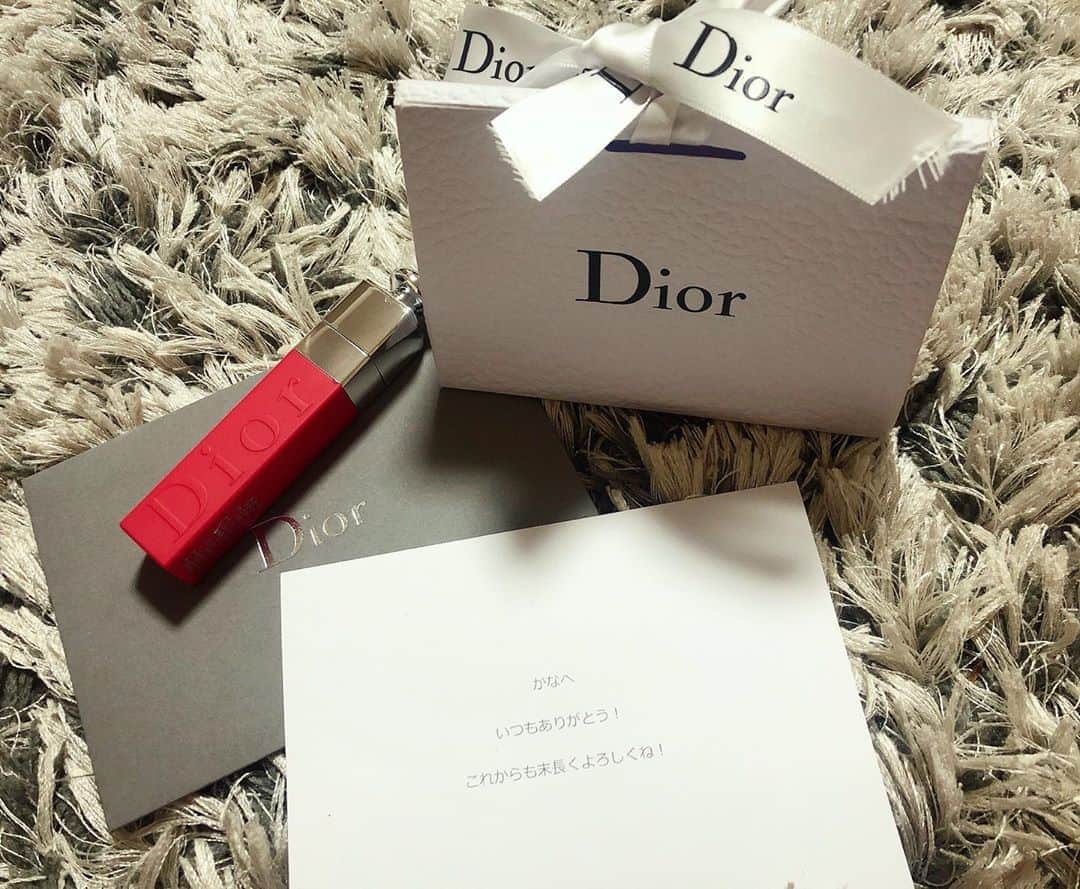 近藤夏奈のインスタグラム：「﻿ ﻿ 発色もすごく良くてお気に入り💋﻿ ﻿ ﻿ ゆいありがとう🥰💗﻿ .﻿ .﻿ ﻿ #dior﻿ #diormakeup#dioraddict﻿ ﻿ ﻿ ﻿ ﻿ ﻿ ﻿ ﻿ ﻿ ﻿ ﻿ ﻿」