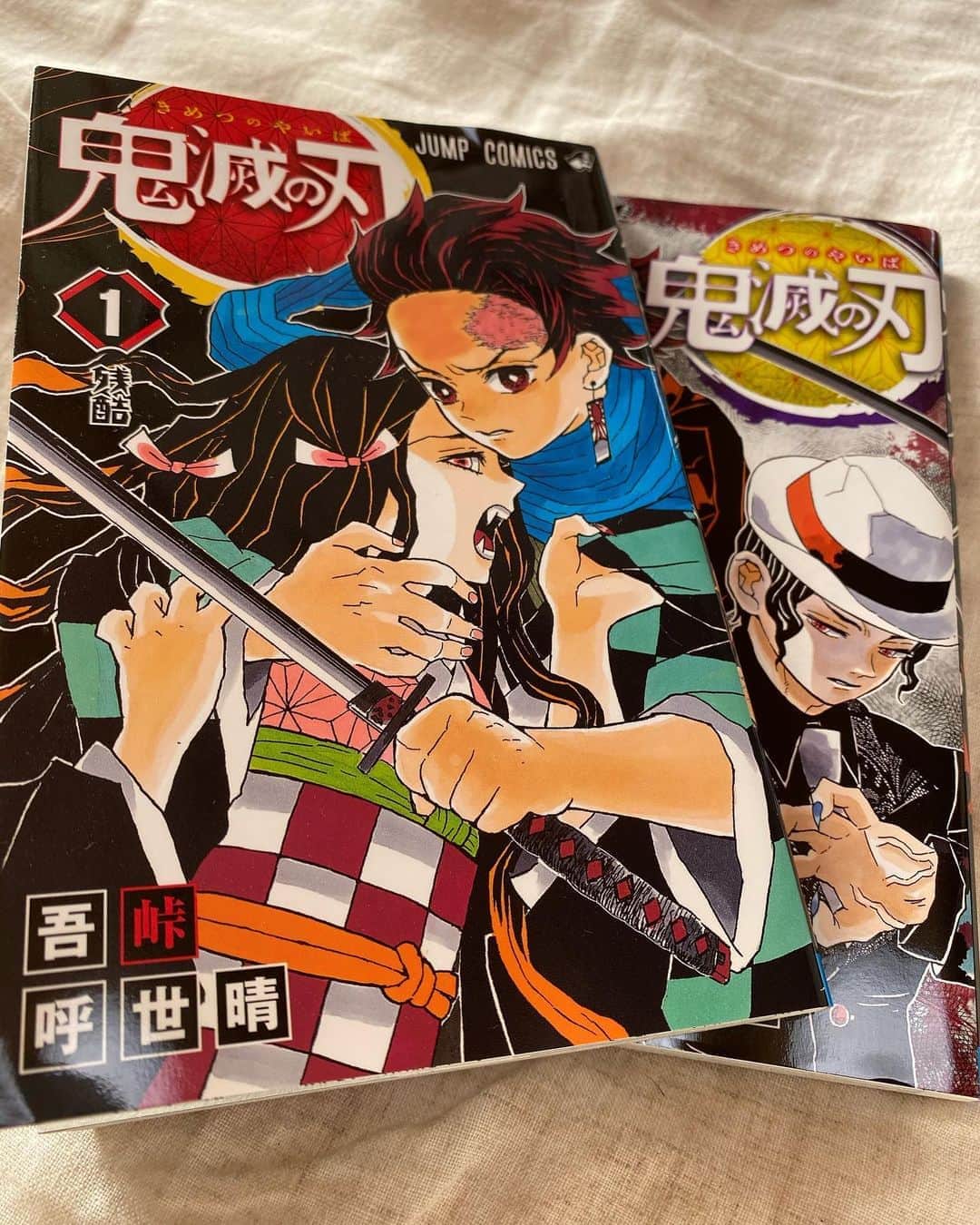 栗田善太郎のインスタグラム：「TVアニメと映画のみだったけど、紙も手を出してみた。 昨日と今日でこれだけ買えただけでも奇跡的。  鬼滅の刃 7.8.10.11.17.18.19.21.22 がまだ見つけられず。  ネットの転売額に、まさにこの世は鬼ばかり👹  ここまで来て今更デジタルには戻れないという(笑)」