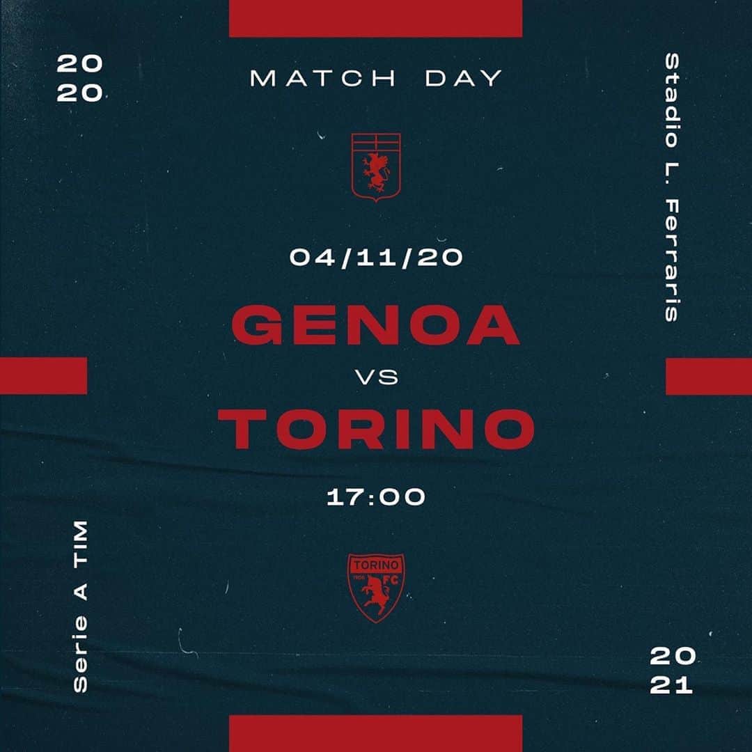 ジェノアCFCさんのインスタグラム写真 - (ジェノアCFCInstagram)「🔴🔵 #GenoaTorino    💪 Forza, Grifone!   ⚽️ @seriea」11月4日 17時32分 - genoacfc