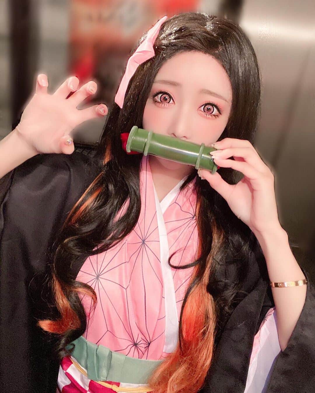 のインスタグラム：「Halloween2020🎃🍭😈🎋 .  #halloween  #halloweencostume  #2020 #鬼滅の刃 #竈門禰豆子  #禰豆子 #禰豆子コスプレ #鬼滅の刃コスプレ」