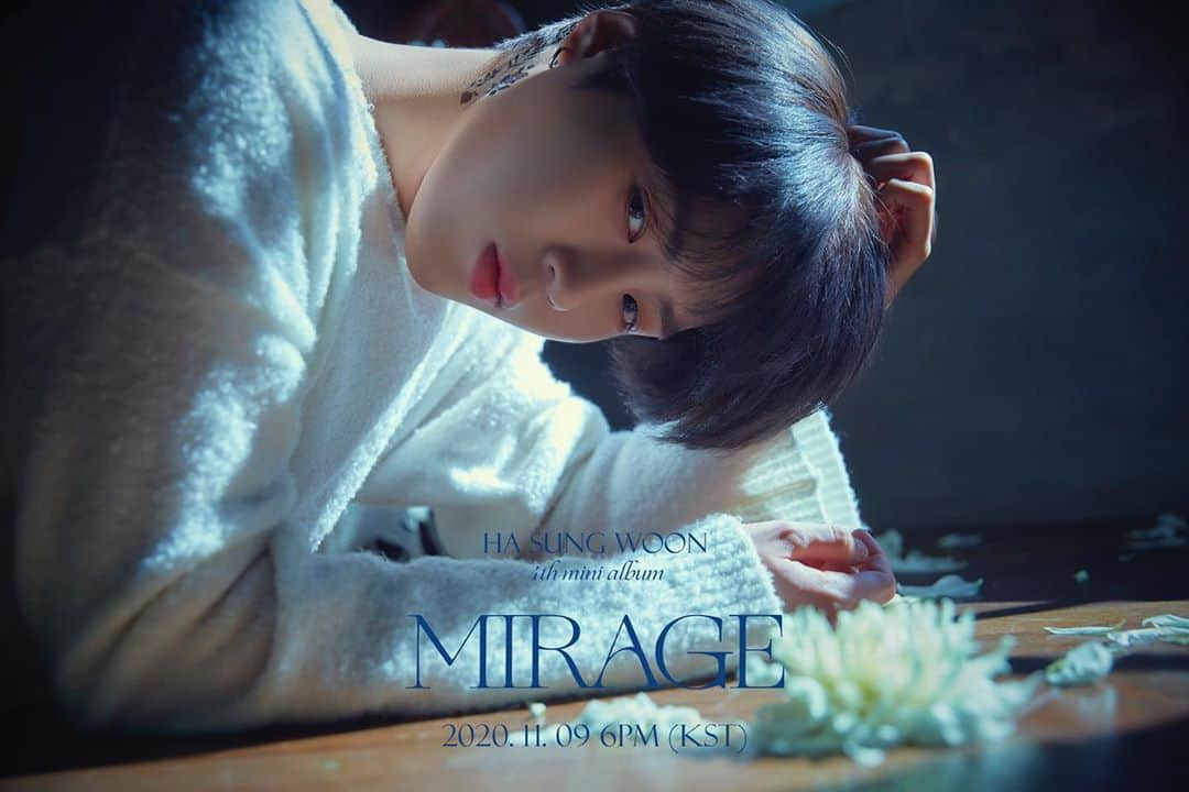 ハ・ソンウンのインスタグラム：「[☁] ⠀ HA SUNG WOON 4th MINI ALBUM ⠀ 'MIRAGE' CONCEPT PHOTO ④ ⠀ 2020.11.09 6PM (KST) RELEASE ⠀ #하성운  #HASUNGWOON #MIRAGE #COMEBACK」