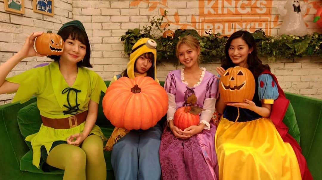 のインスタグラム：「* 先週のブランチは、 ハロウィン当日だったので みんなで仮装をしました🎃 私はラプンツェルに💓 楽しかったな〜😋 #王様のブランチ」