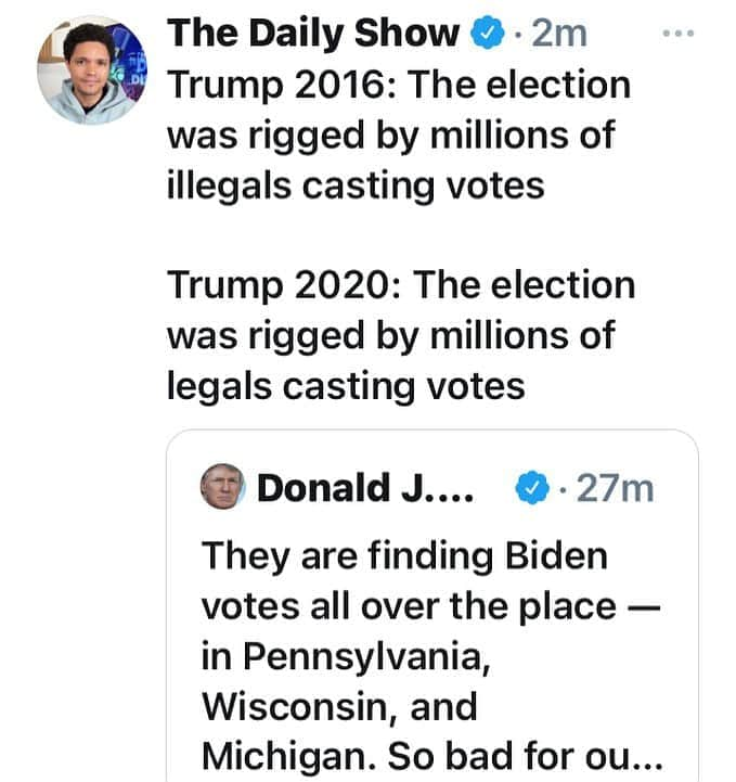 コンスタンス・マリーさんのインスタグラム写真 - (コンスタンス・マリーInstagram)「Calm down spanky! 🤦🏽‍♀️ This guy,,, Always trying to cause drama. 🚨Newsflash: -The Republican legislature didn’t allow Pennsylvania to even START counting until today! -tRump appointed postmaster general Louis De Joy REMOVED HUNDREDS OF MAIL SORTING MACHINES & MAILBOXES! That’s on the @GOP   So, because of y’all we have to wait.  SO QUIT YOURE COMPLAINING & #waitforit !! #MailInBallotsCount ESPECIALLY DURING A 😷 PANDEMIC!! #allvotesmatter #AllVotesCount  #Repost  @thedailyshow」11月5日 2時31分 - goconstance